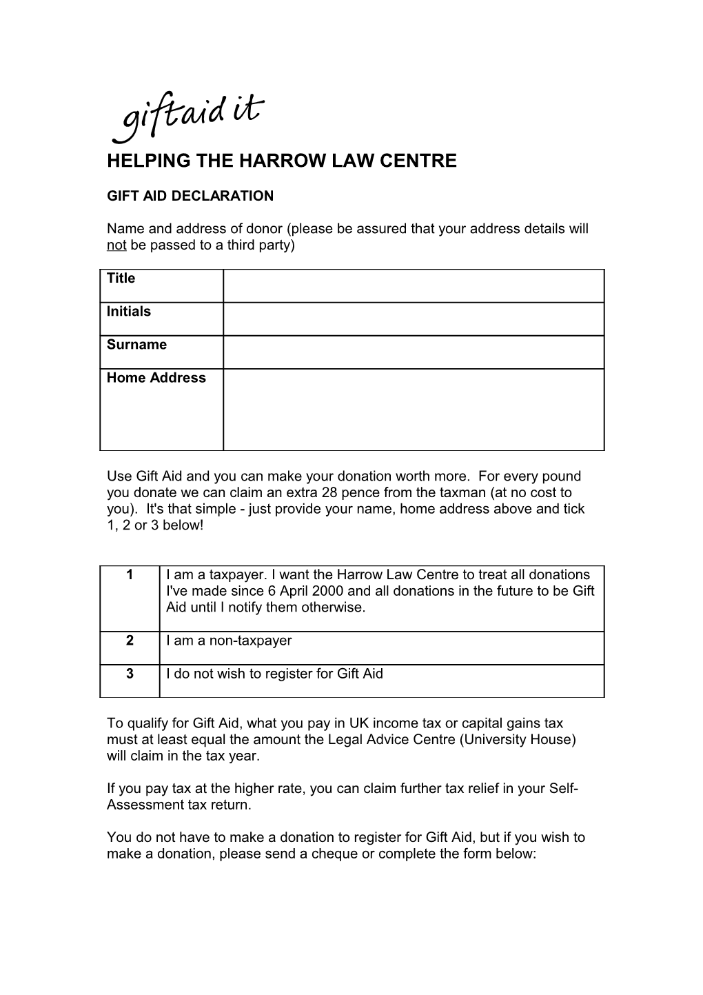 HELPING the Harrow Law Centre