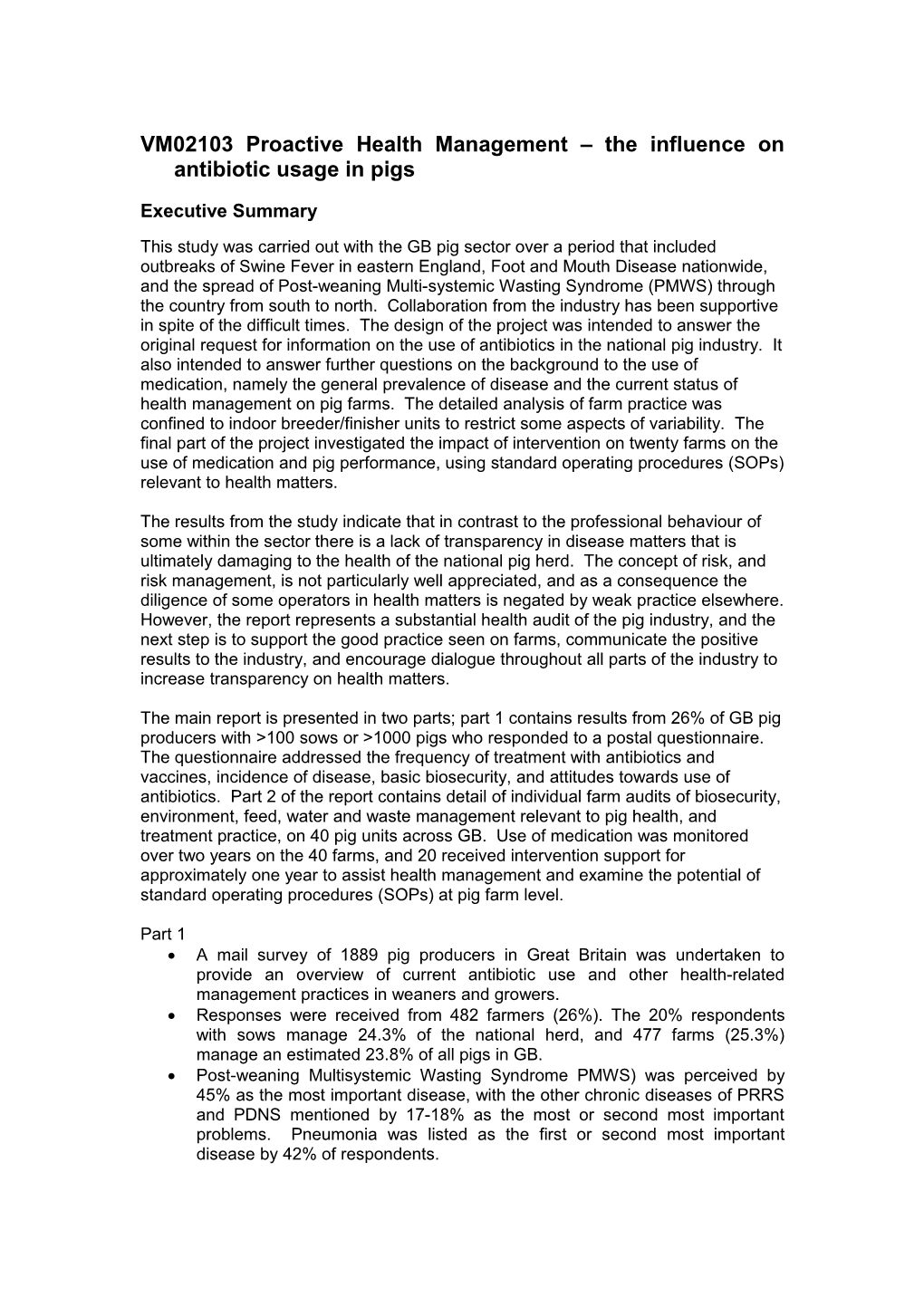 VM02103 Proactive Health Management the Influence on Antibiotic Usage in Pigs