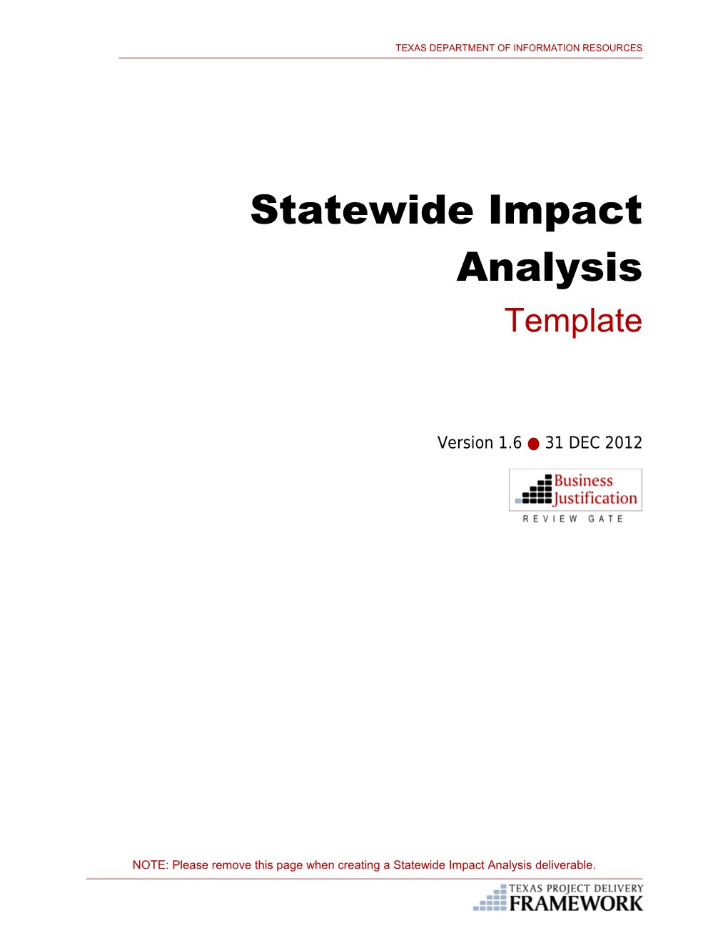 Statewide Impact Analysis Template