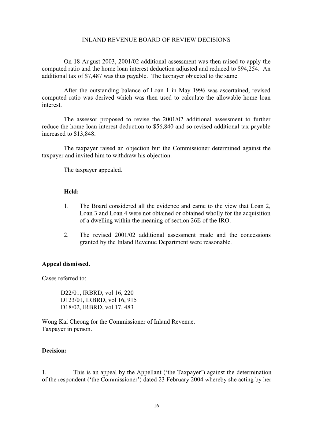 Inland Revenue Board of Review Decisions s5