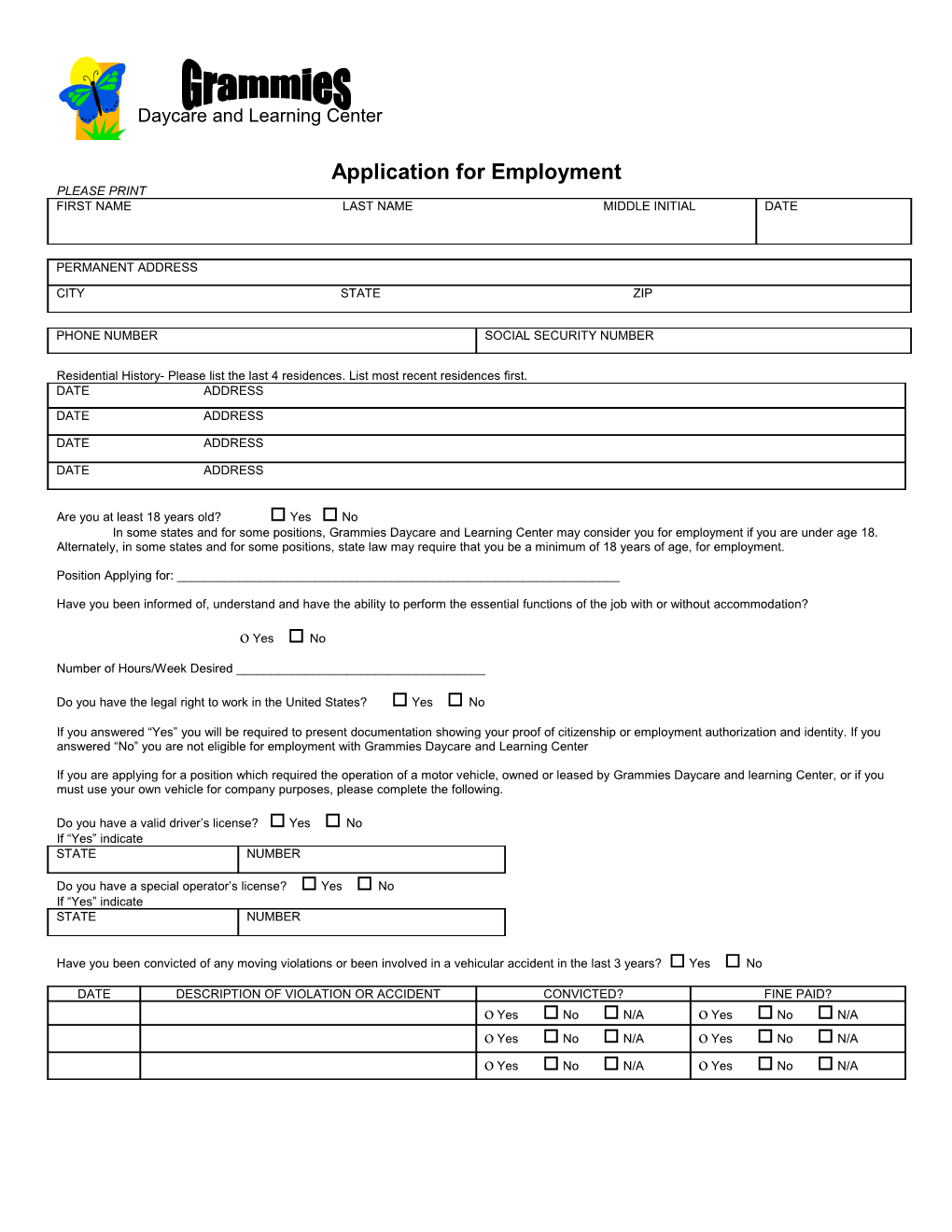 Application for Employment s18