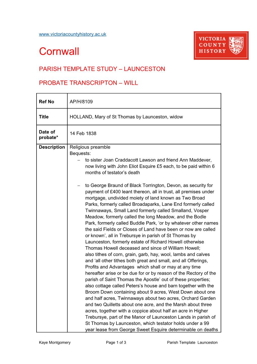 Parish Template Study Launceston s9