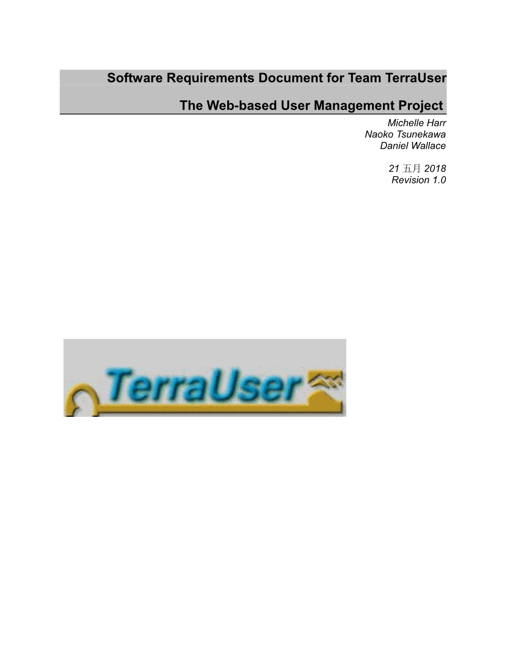 Software Requirements Document for Team Terrauser
