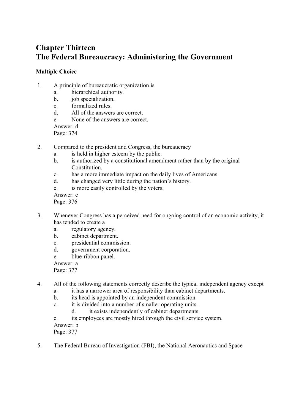 The Federal Bureaucracy: Administering The Government