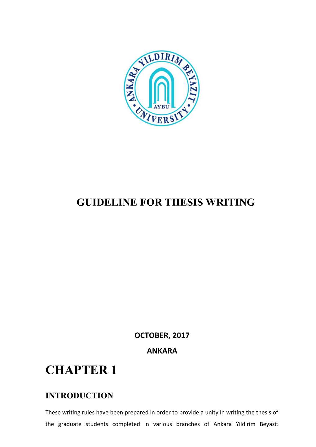 Guideline for Thesis Writing