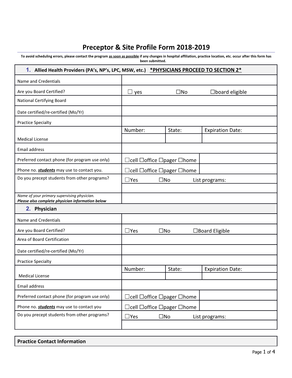 Vacation Travel Planning Form