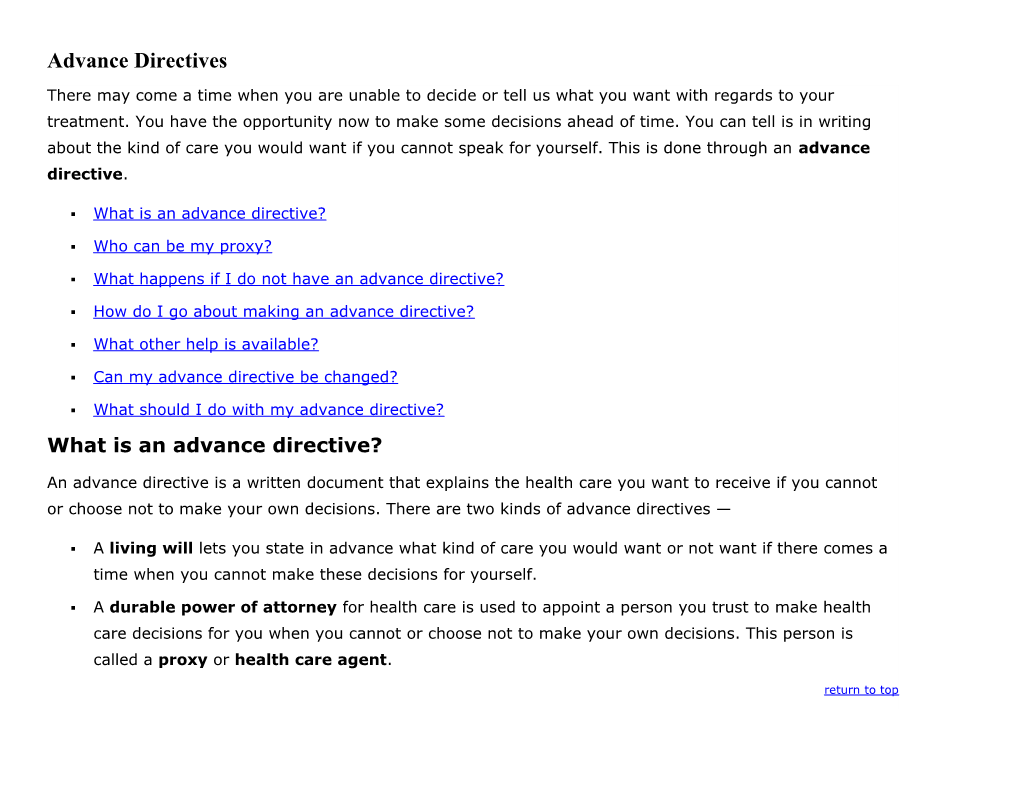 Advance Directives