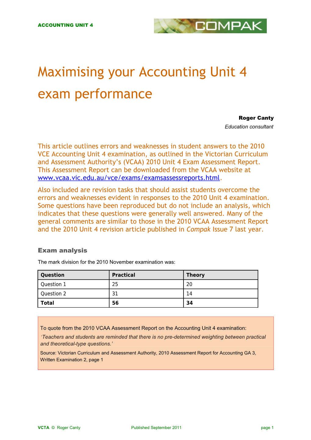 Maximising Your Accounting Unit 4 Exam Performance