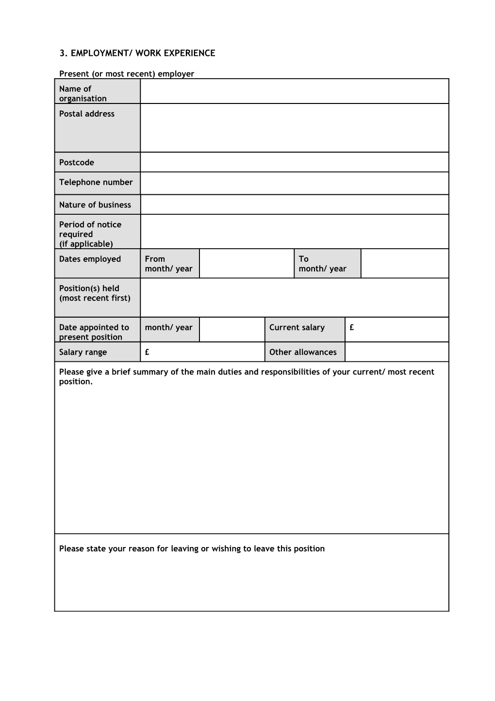 Application for Employment s192