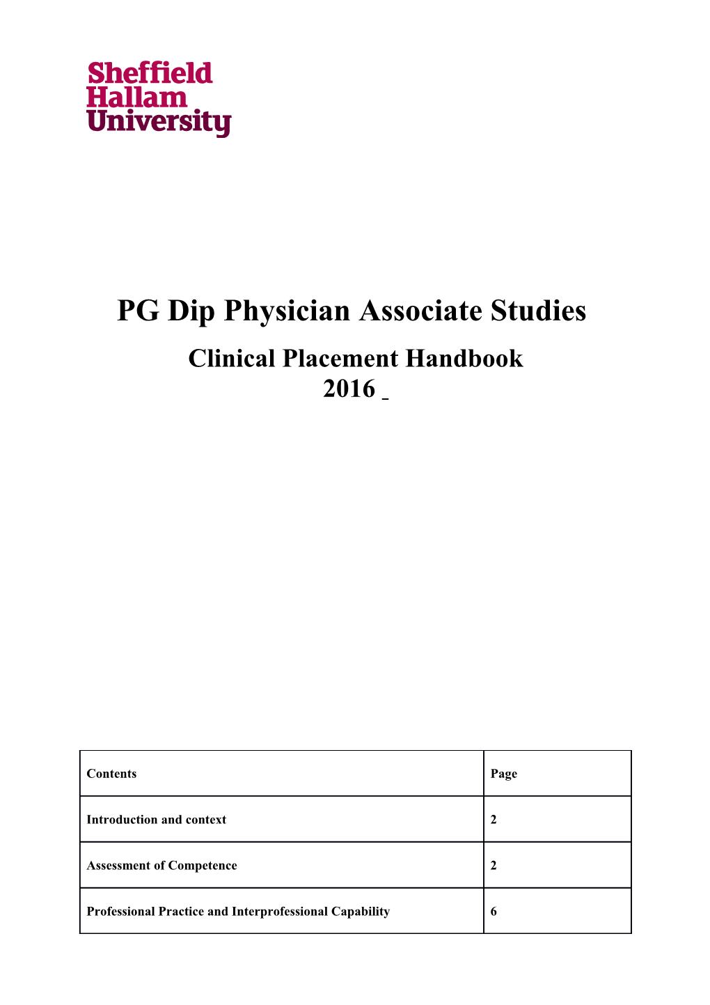 PG Dip Physician Associate Studies