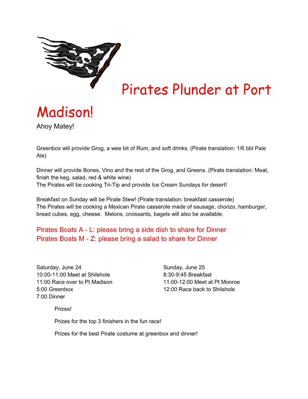 Pirates Plunder at Port Madison! Ahoy Matey!