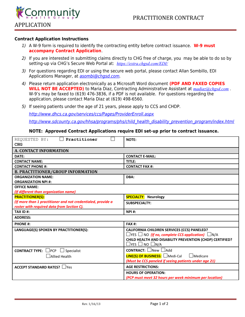 Chg Network Needs Assessment