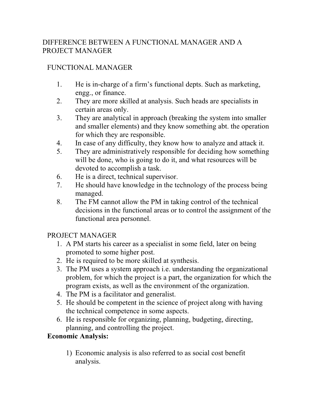 Difference Between A Functional Manager And A Project Manager