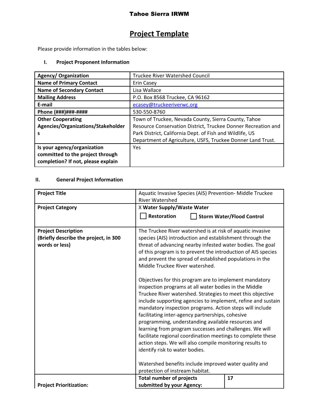 Handout 2 Project Information Form s3