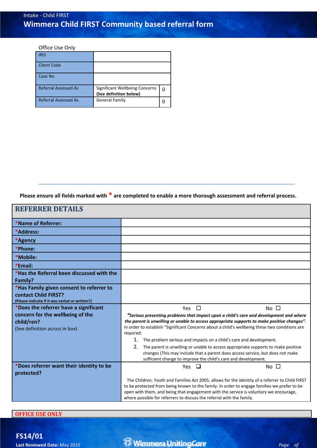 Child FIRST Referral Form