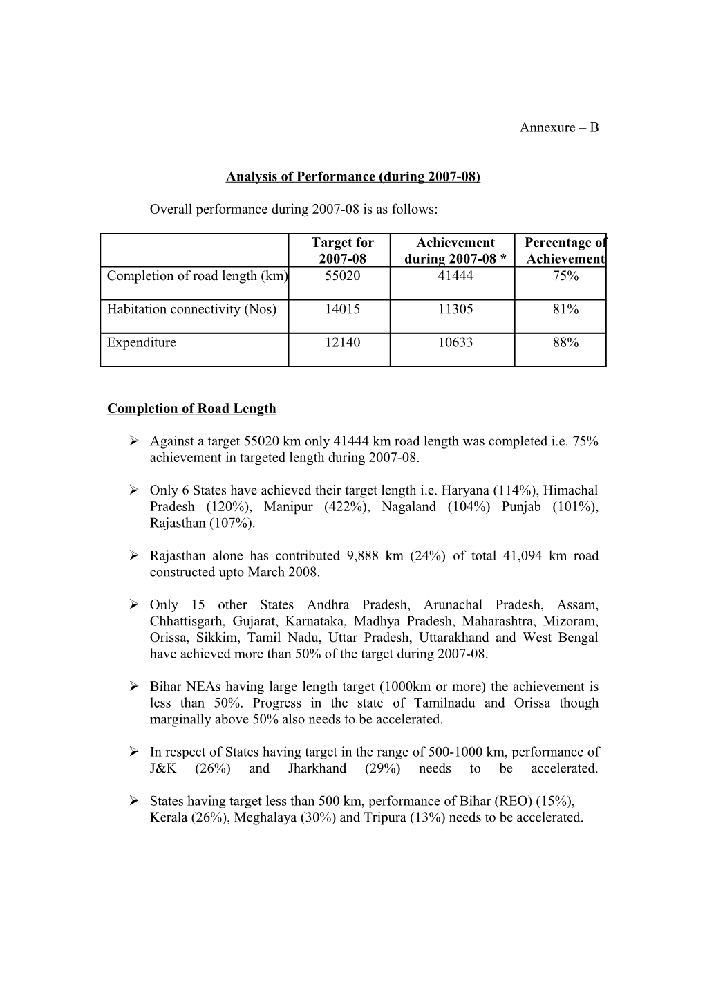 Analysisofperformance(During 2007-08)