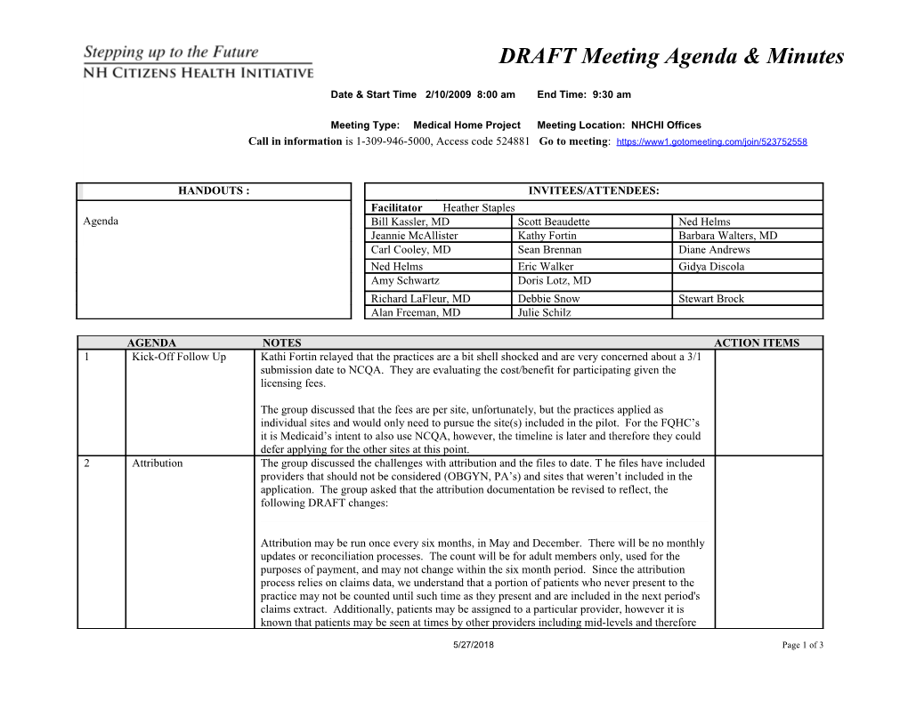 Date & Start Time 2/10/2009 8:00 Am End Time: 9:30 Am