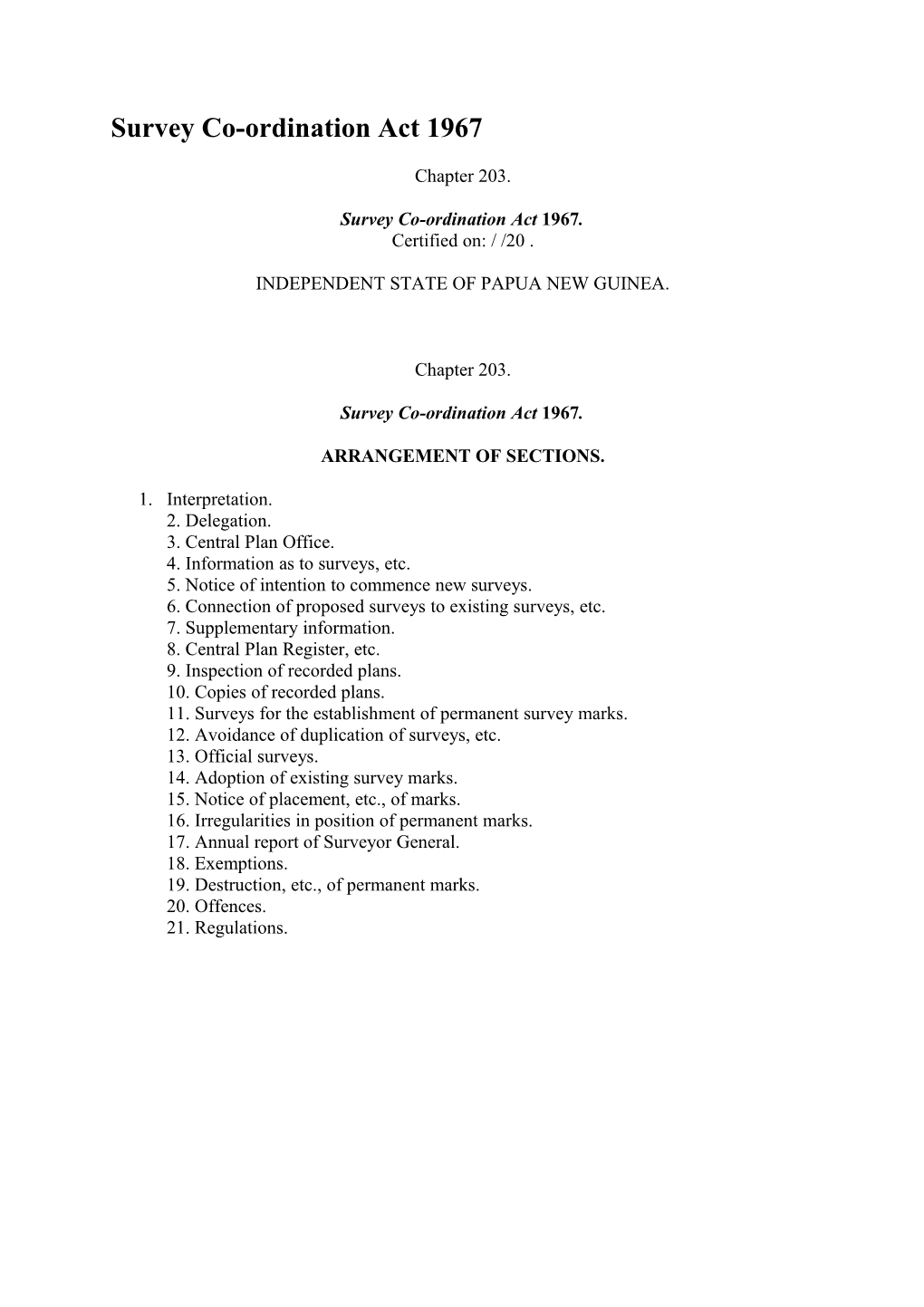 Survey Co-Ordination Act 1967