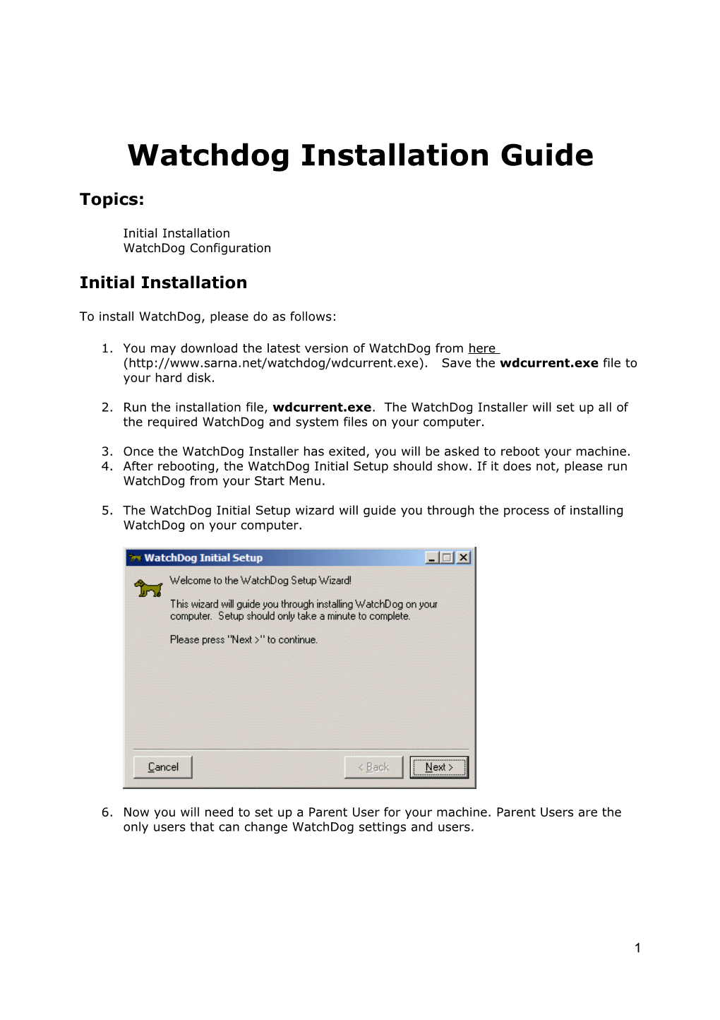 Watchdog Installation Guide