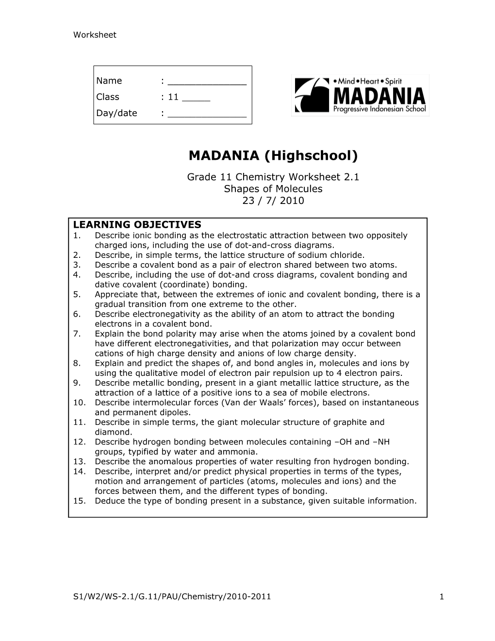 MADANIA (Highschool)