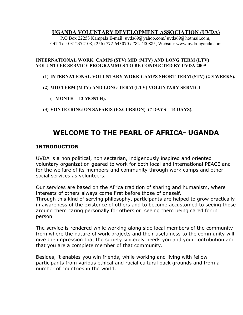 Uganda Voluntary Development Association (Uvda)