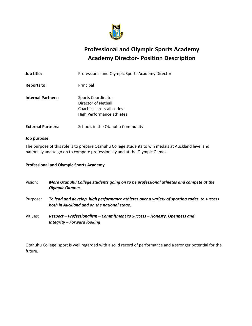 Professional and Olympic Sports Academy