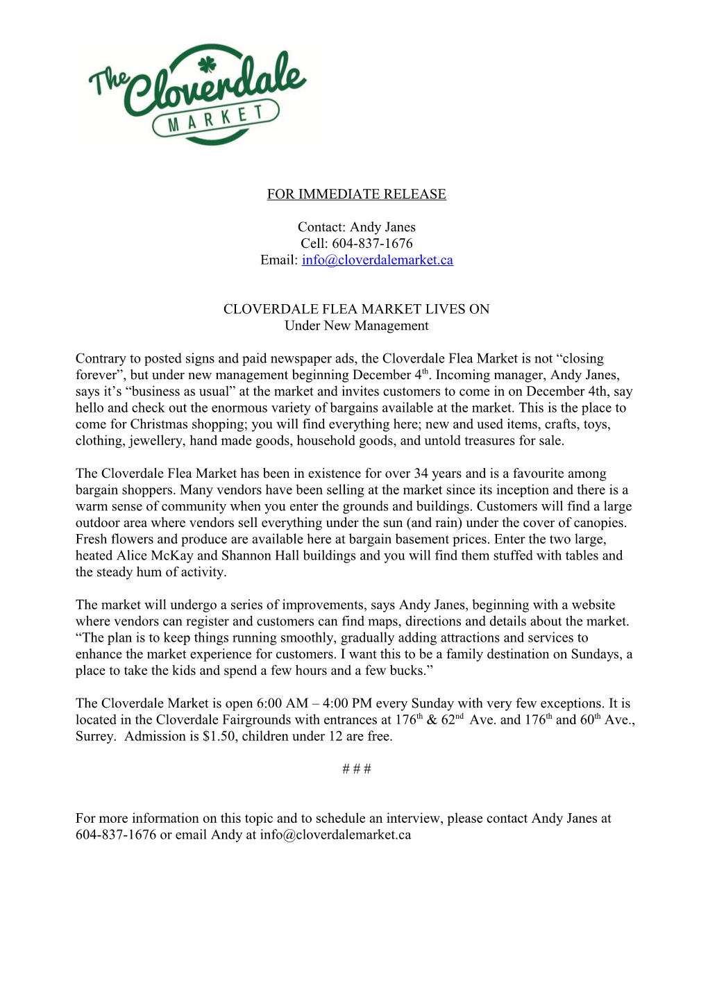 For Immediate Release s496