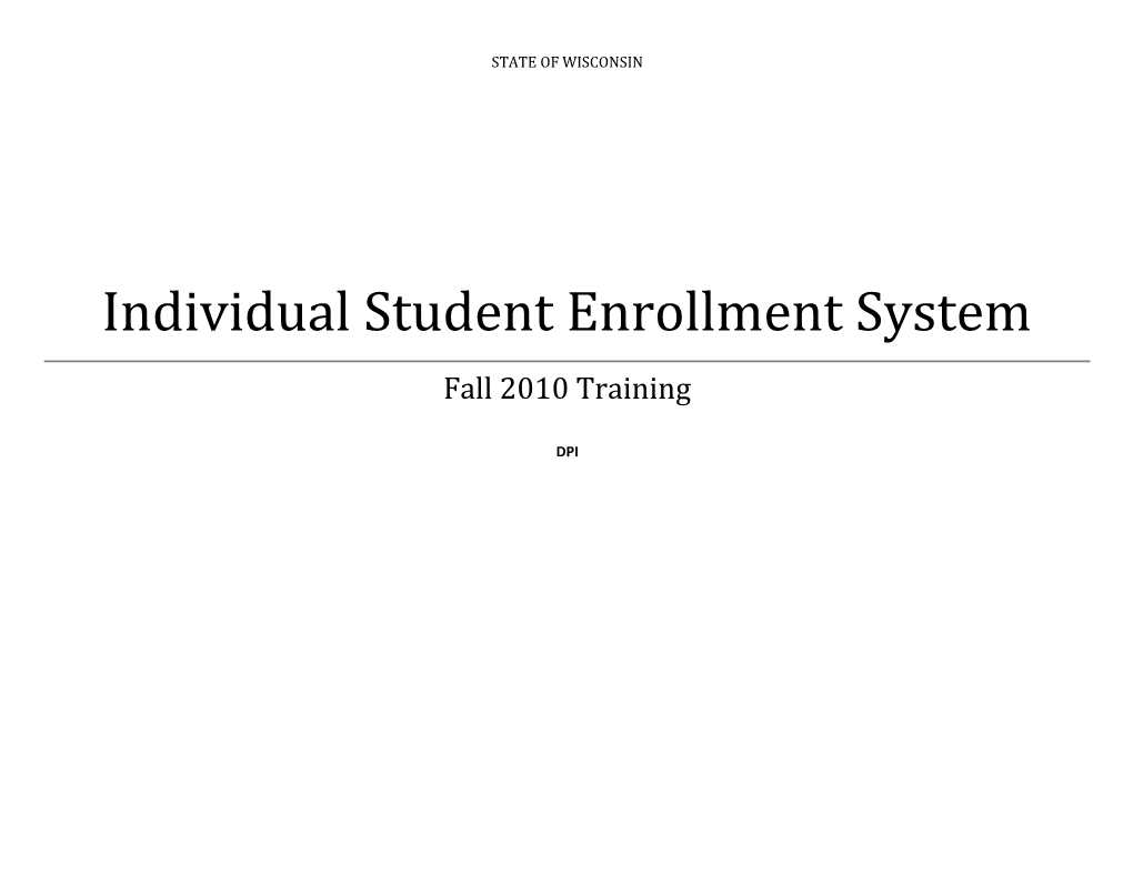 Individual Student Enrollment System