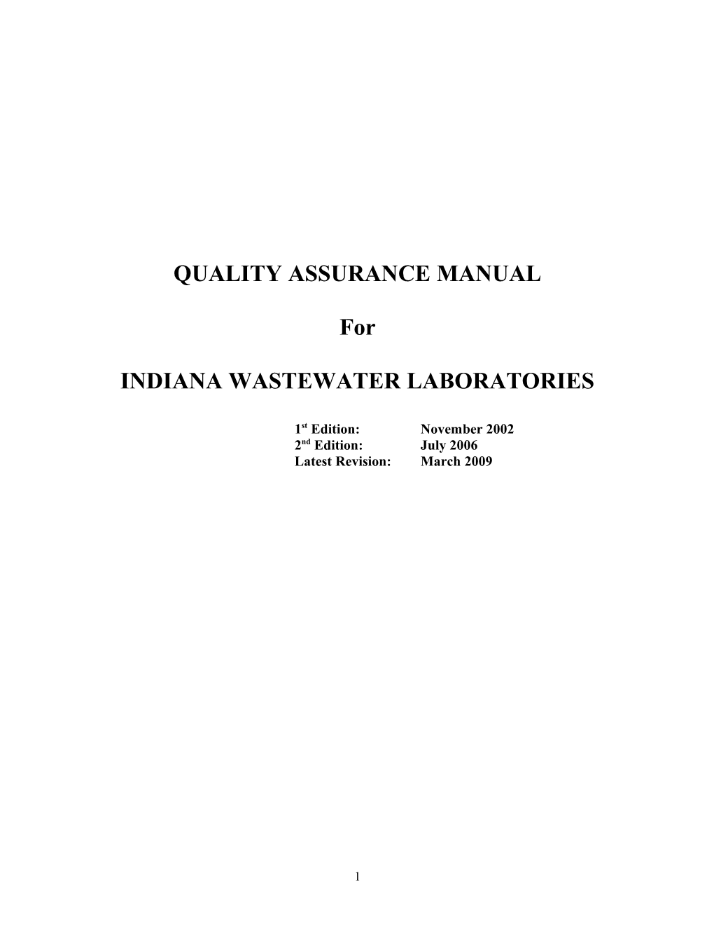Quality Assurance Manual
