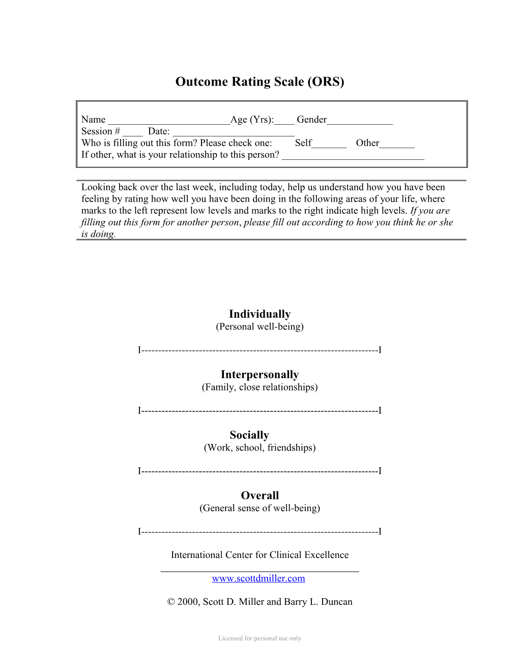 Outcome Rating Scale (ORS)