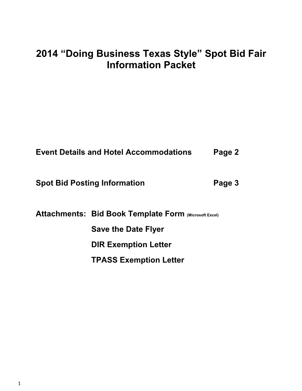 2014 Doing Business Texas Style Spot Bid Fair