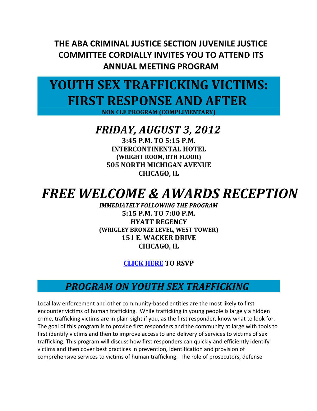 Aba Criminal Justice Section Cordially Invites You