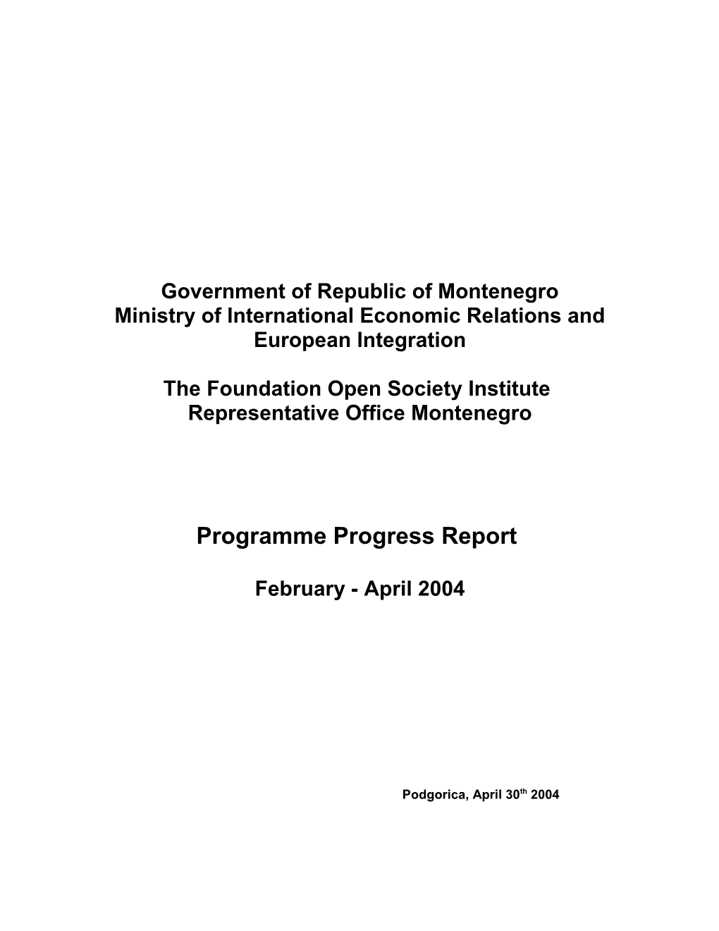 Government of Republic of Montenegro