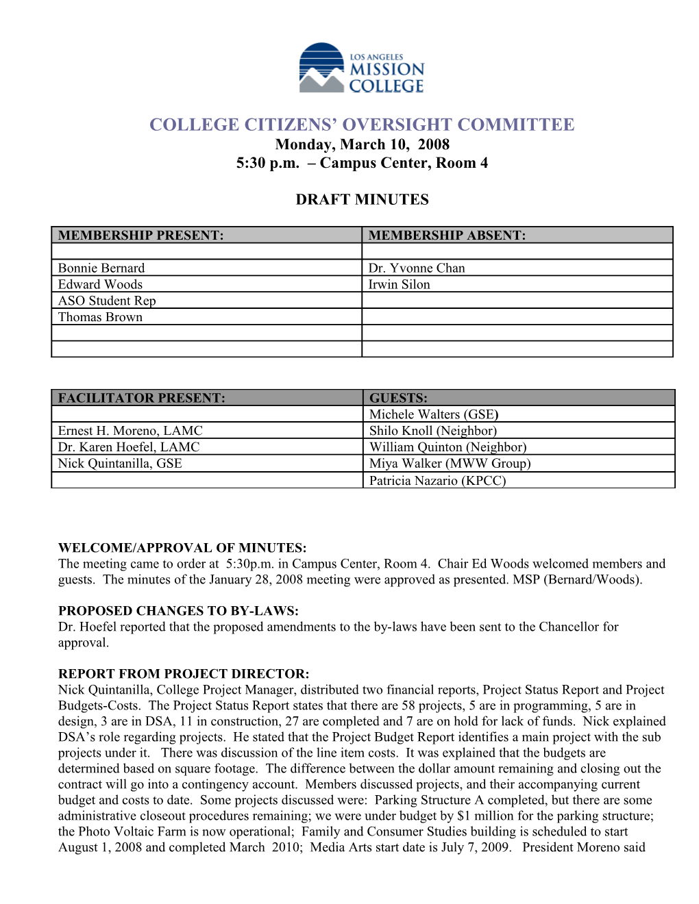 College Citizens Oversight Committee s2