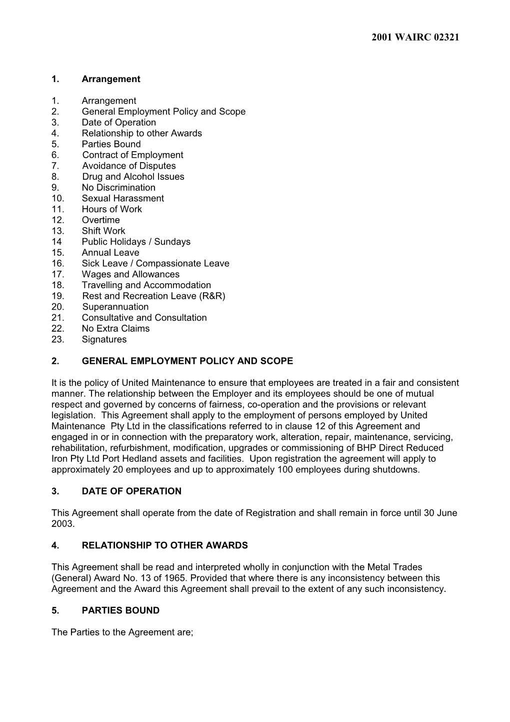 United Maintenance Pty Ltd Hbi Agreement