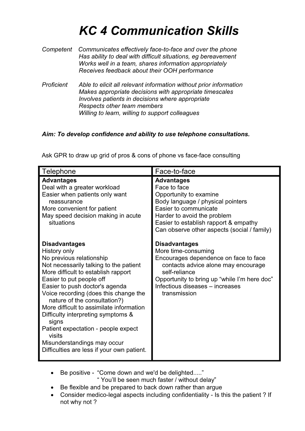 Competentcommunicates Effectively Face-To-Face and Over the Phone