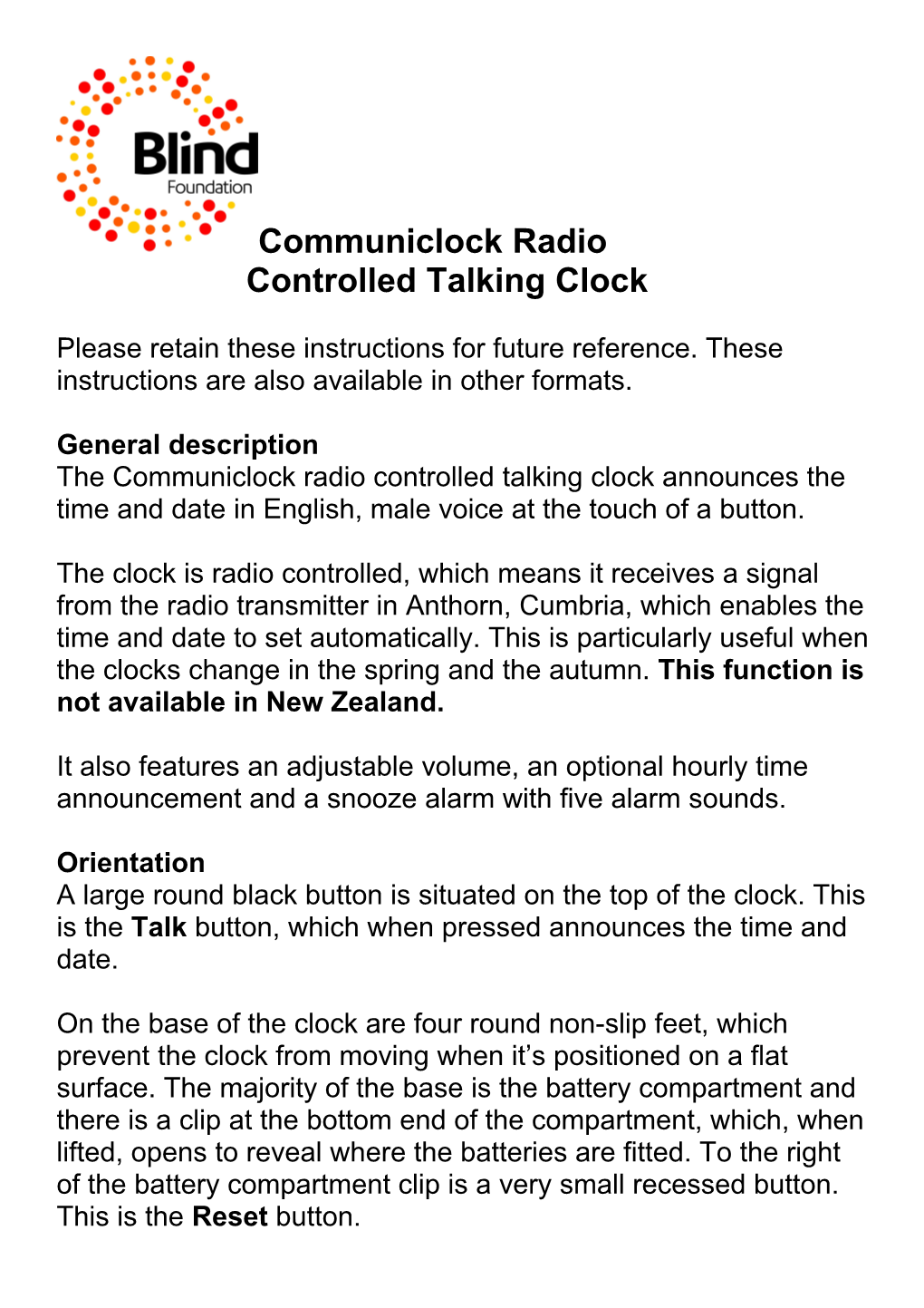 Controlled Talking Clock