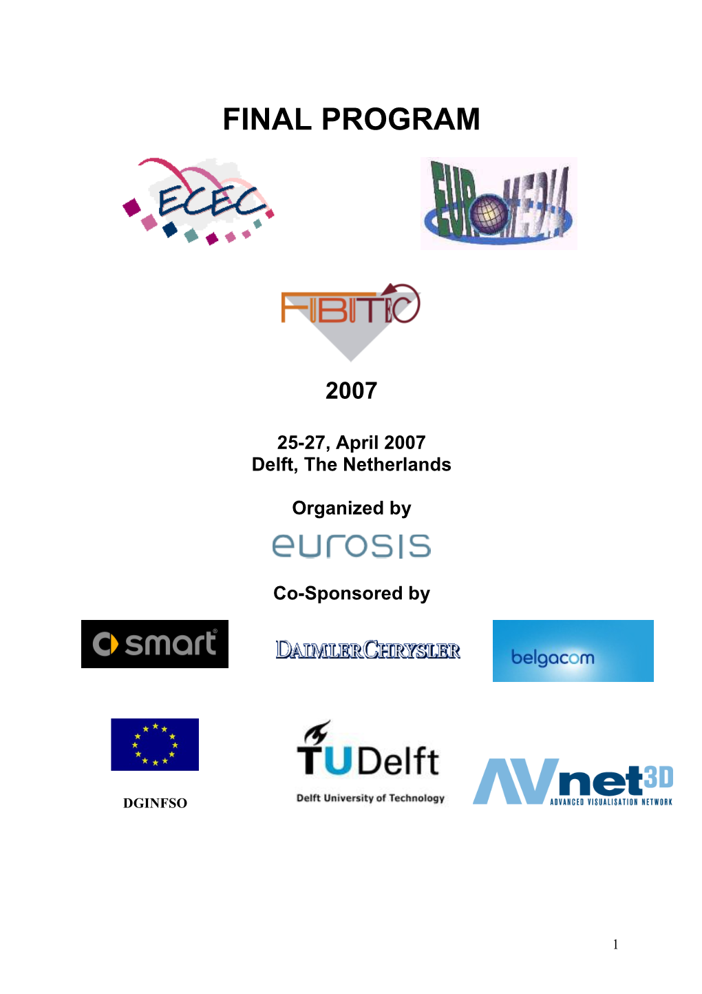 ECEC-FUBUTEC-EUROMEDIA2007 Final Programme