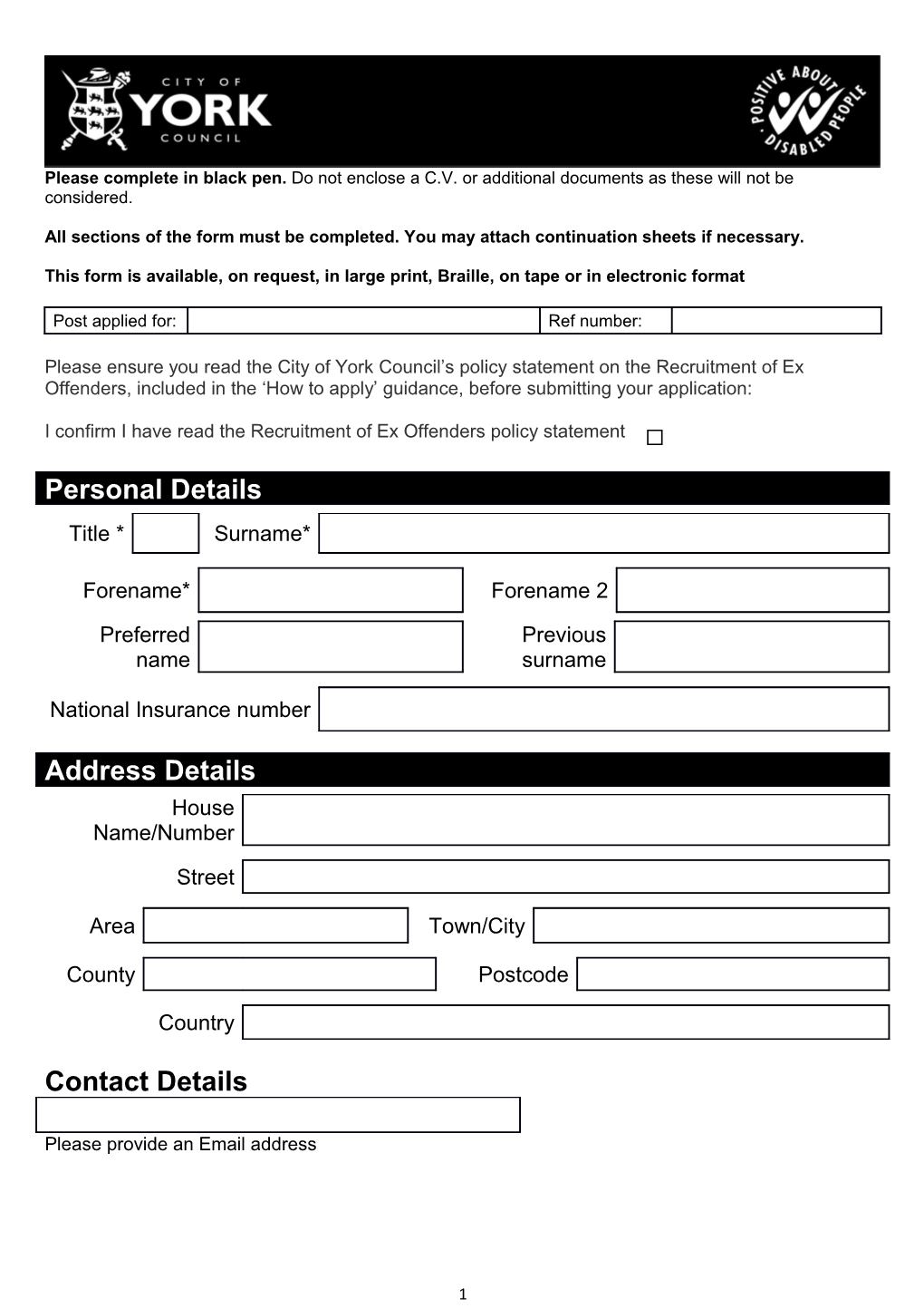 This Form Is Available, on Request, in Large Print, Braille, on Tape Or in Electronic Format