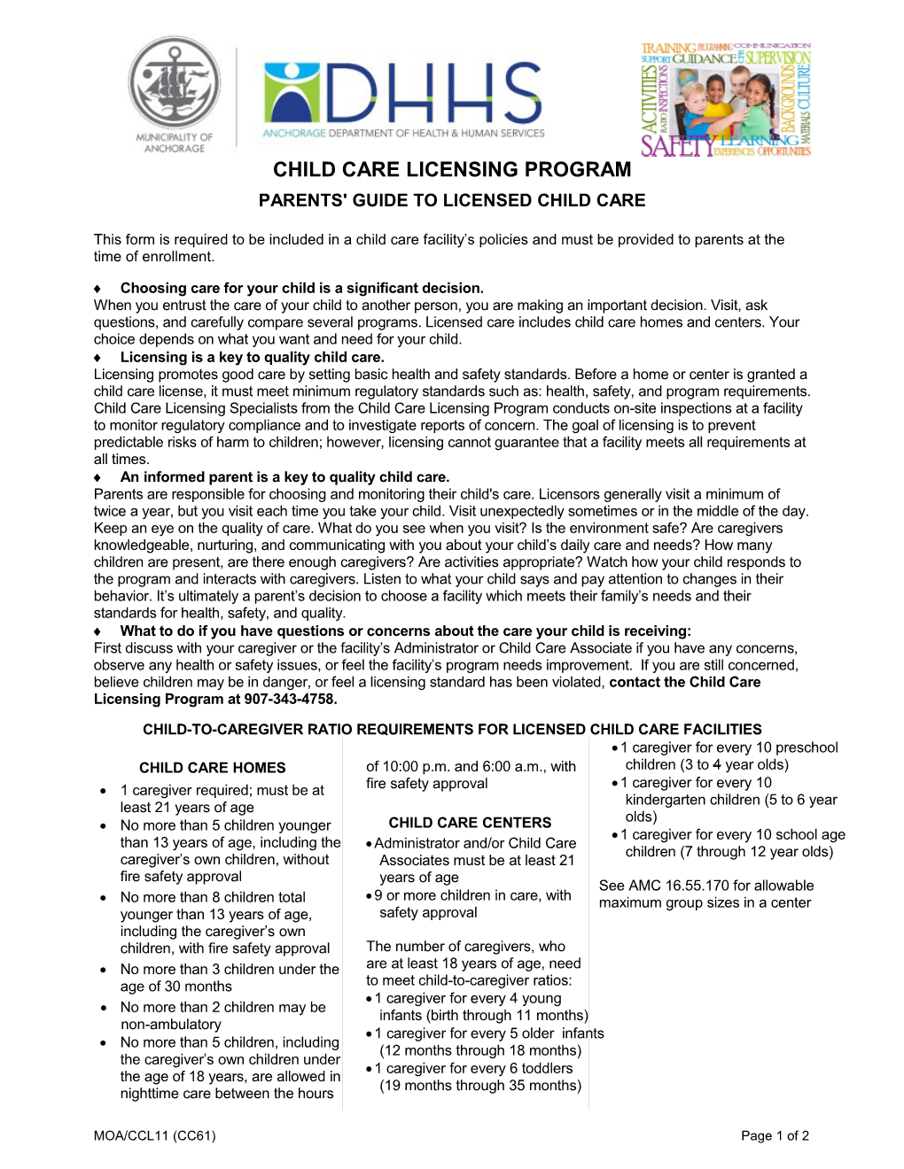 CCL11 Parents' Guide to Licensed Care