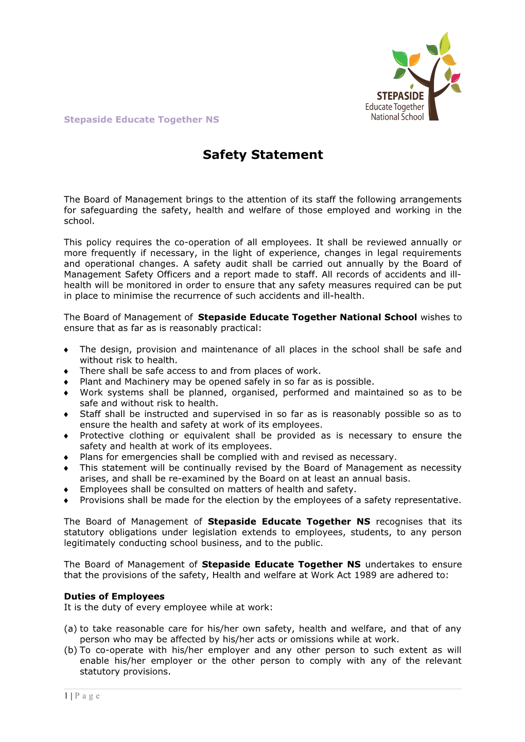 Safety Statement s1