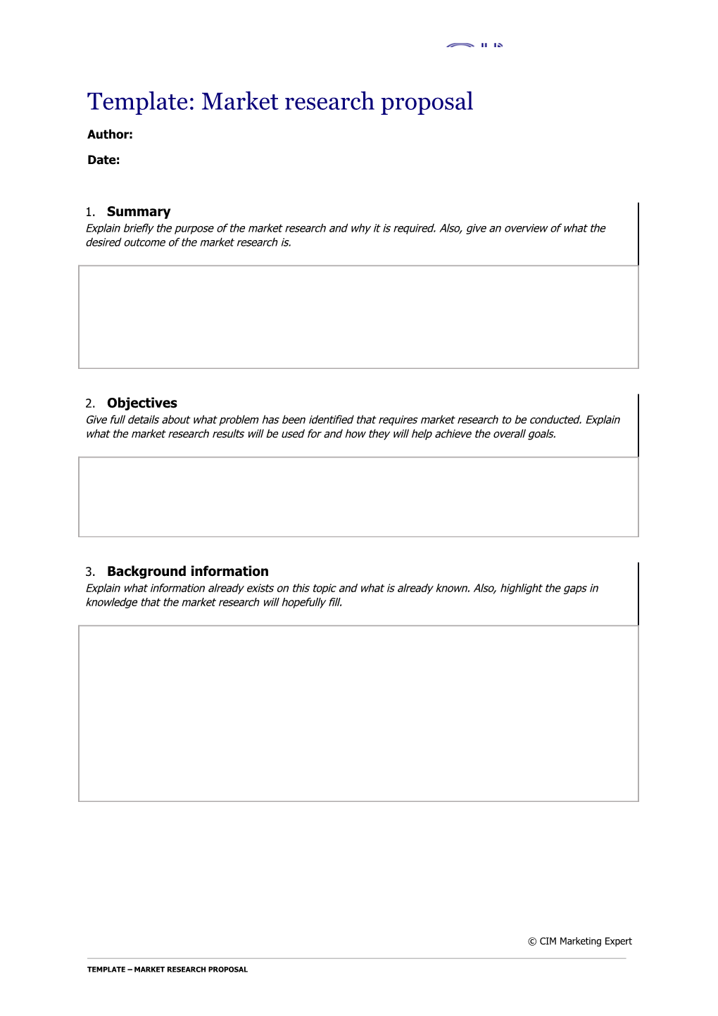 Template: Market Research Proposal