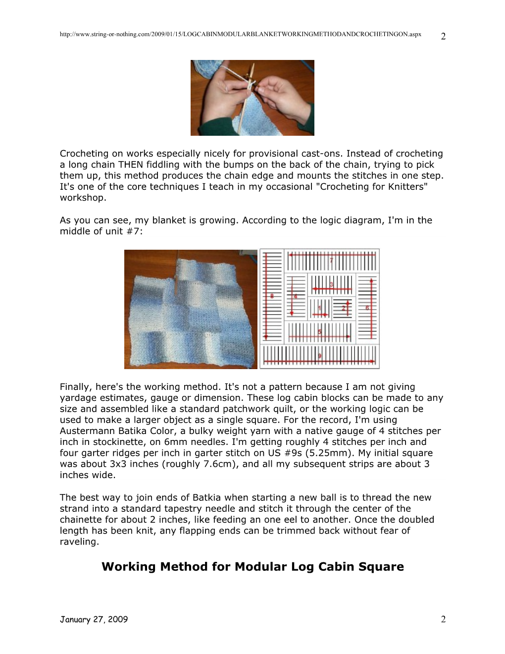 Log Cabin Modular Blanket Working Method and Crocheting On