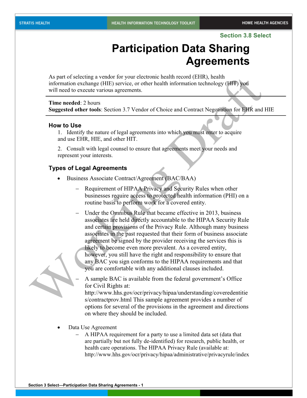 3 Participation Data Sharing Agreements