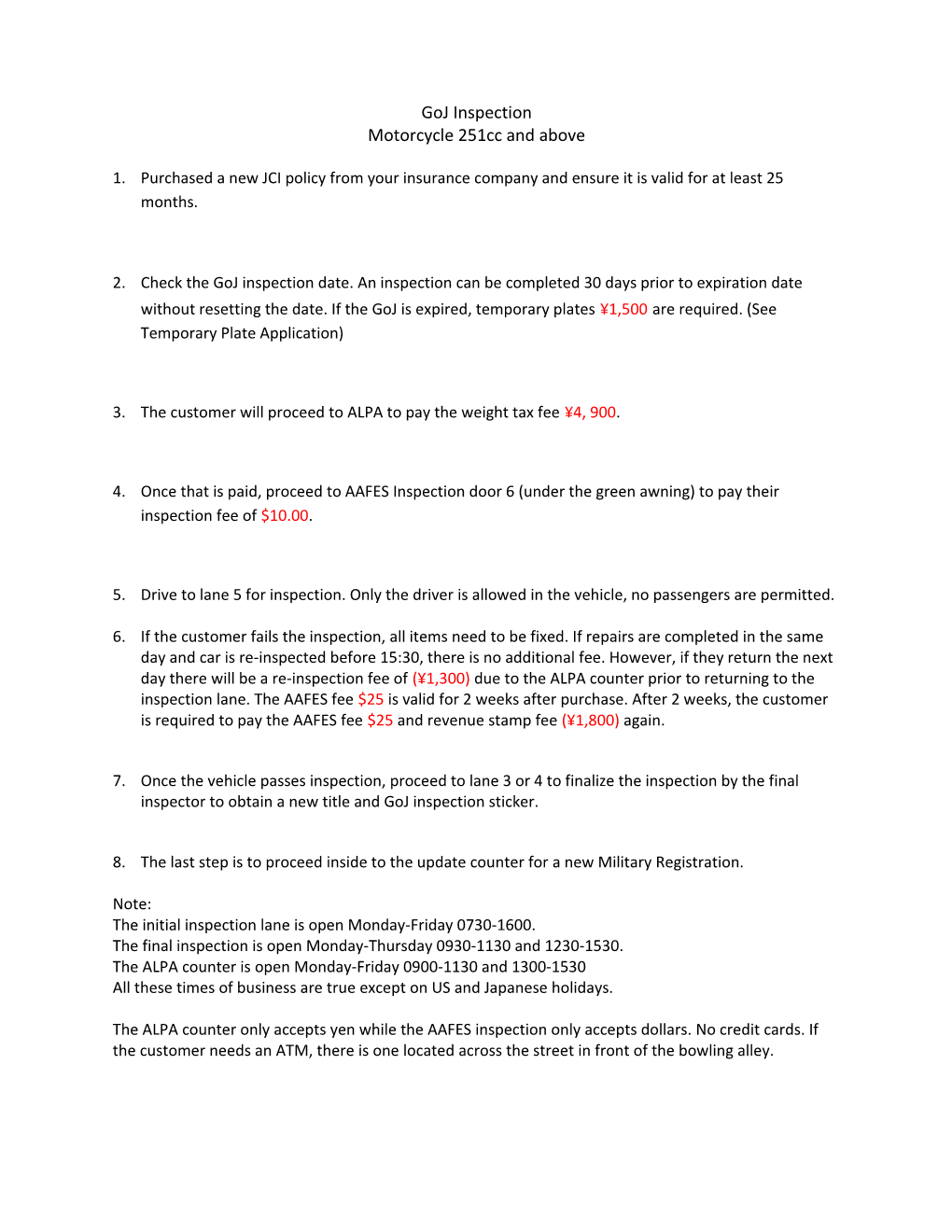 3. the Customer Will Proceed to ALPA to Pay the Weight Tax Fee 4, 900