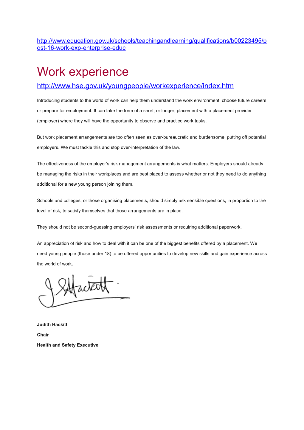 Work Experience s3