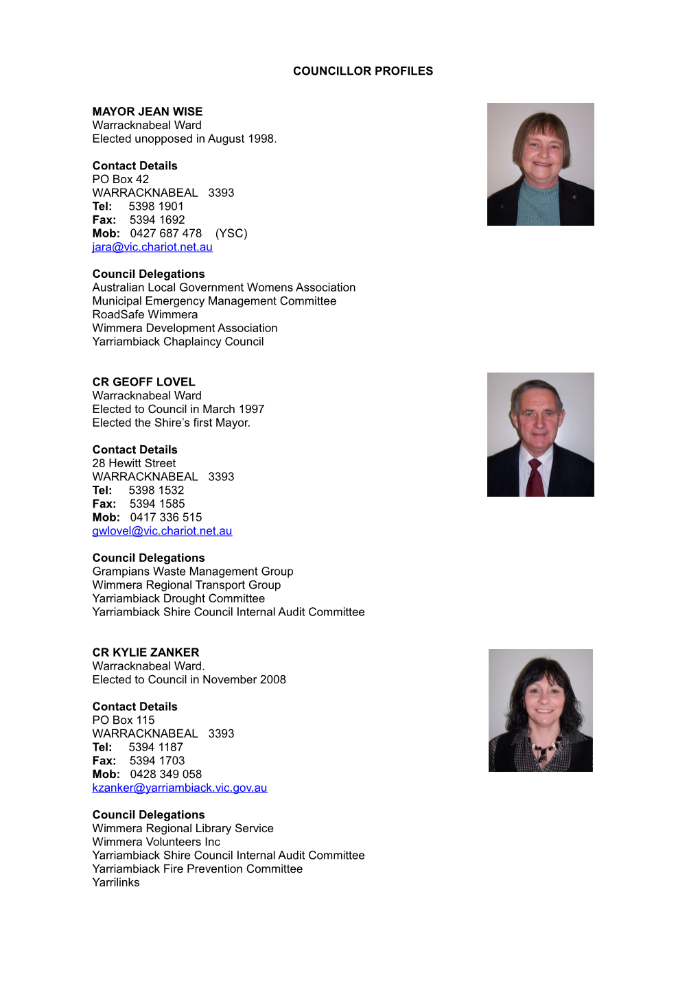 Councillor Profiles