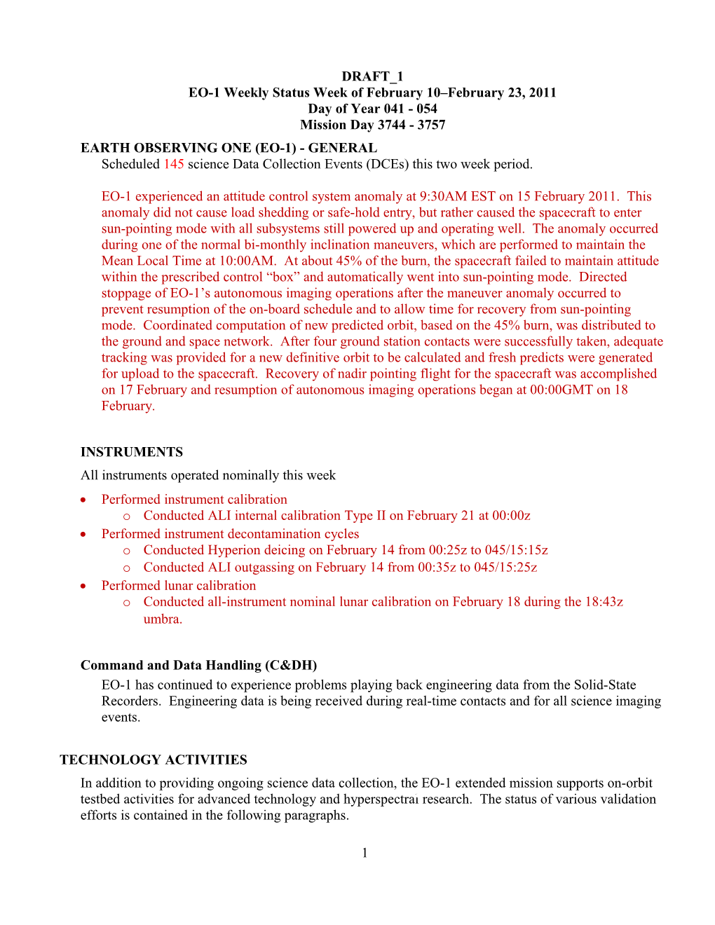 EO-1 Status Week of Jan 20-26, 2001 s16