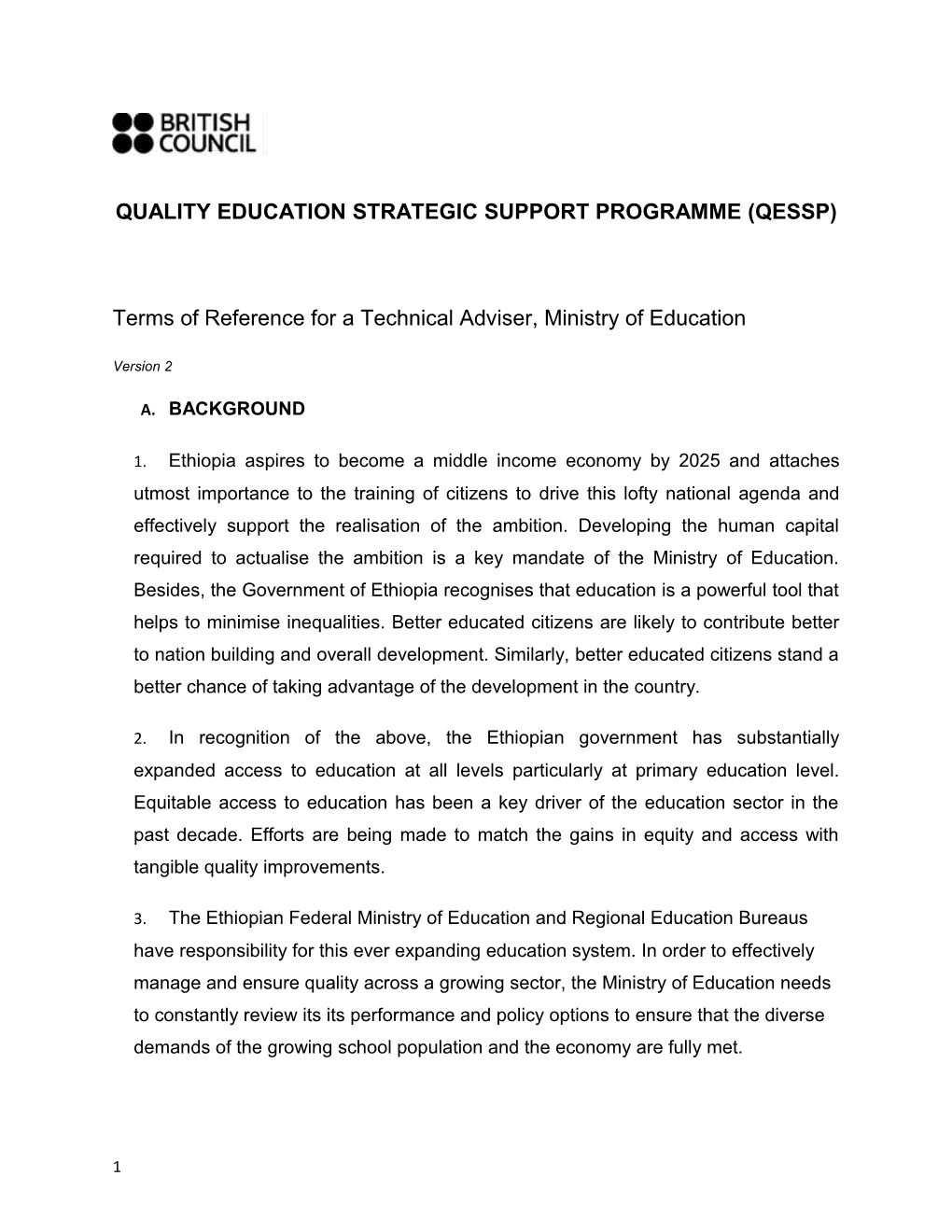 Quality Education Strategic Support Programme (Qessp)