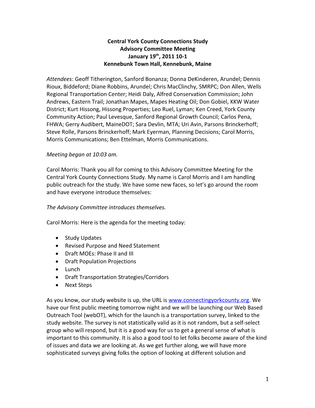 Central York County Connections Study